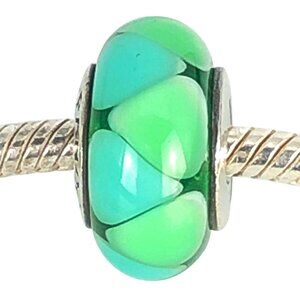 Pandora Captivating Green Murano Glass Charm Sterling Silver Retired